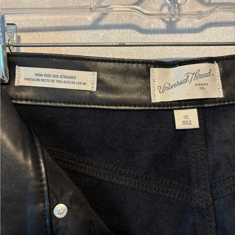 Universal Thread | Black Faux Leather Pants | 25x29 - Picture 4 of 7
